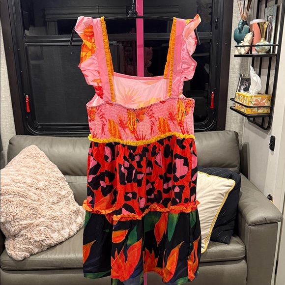 SHEIN Colorful Ruffled Dress with Floral and Animal Print size XL - Picture 2 of 5